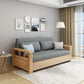 Sofá de cama de cama de brazo cuadrado de lino sofá de cama convertible contemporánea para sala de estar