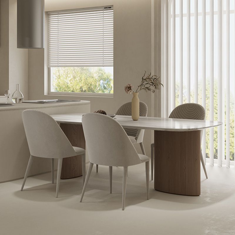 Ensemble de restauration moderne 1/5 pcs table à manger en marbre avec chaises rembourrées