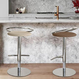 Taburete de barra de cuero ajustable taburete de mostrador de espalda para Bristol con giro