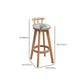 Natural Finish Pub Table Set 1/3 Pieces Bar Set with Wooden Stools