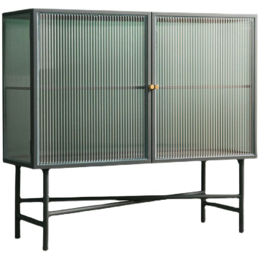 Woonkamer minimalisme buffet server glas 2 deuren metalen frame eetkamer server