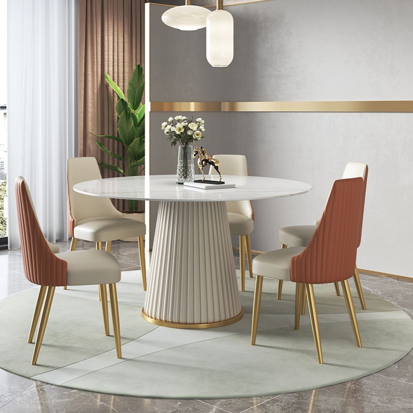 Glam Faux Leather Dining Armless Chair Metal Dining Room Chair for Home Use Clearhalo ' kitchen&dining_furn' 'Dining Chairs' 'Dining Tables & Seating' 'dining_chair' 'furn' 'furn_dining_chair' 'Furniture' 'furniture_dining_chair' 'Kitchen & Dining Furniture' 'kitchen' 1200x1200_8017c637-f2a3-491a-99c2-c9a960288027