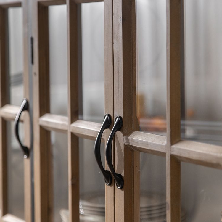 Wood and Iron Chest with Doors Bar Pulls Accent Cabinet with Shelves Clearhalo 'Cabinets & Chests' 'cabinets_chests' 'furn' 'furn_cabinets_chests' 'Furniture' 'Living Room Furniture' 1200x1200_80196c05-a96d-4351-9bdc-c6c857e42f83