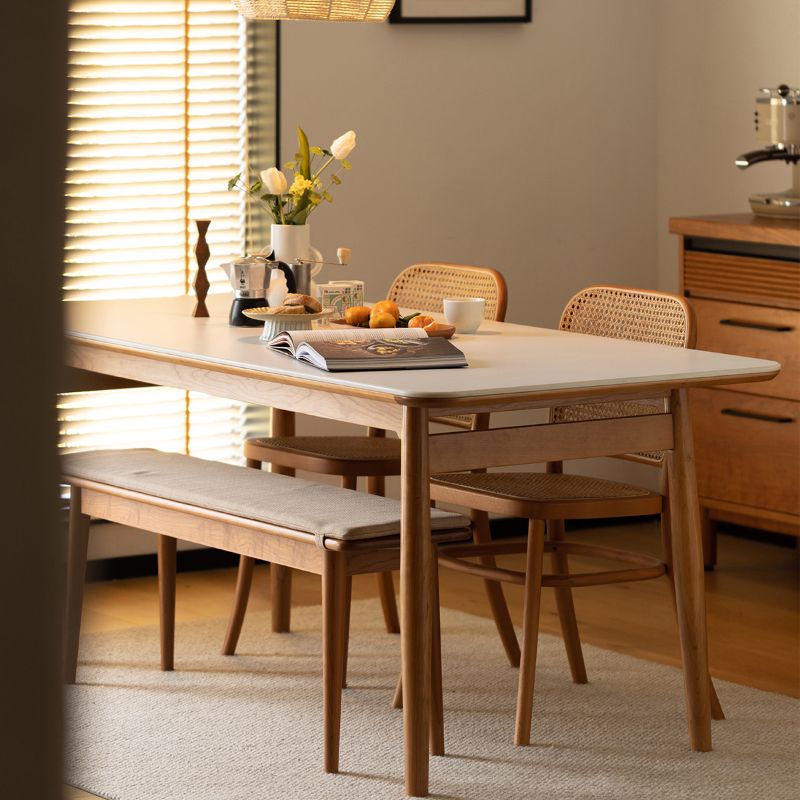 Simplicity Style Rectangle Stone Fixed Dinner Table with 4-foot Clearhalo 'Dining Tables & Seating' 'Dining Tables' 'dining_table' 'furn' 'furn_dining_table' 'Furniture' 'Kitchen & Dining Furniture' 1200x1200_801c00c1-e9a8-4cf0-9c59-5126153cb6c4