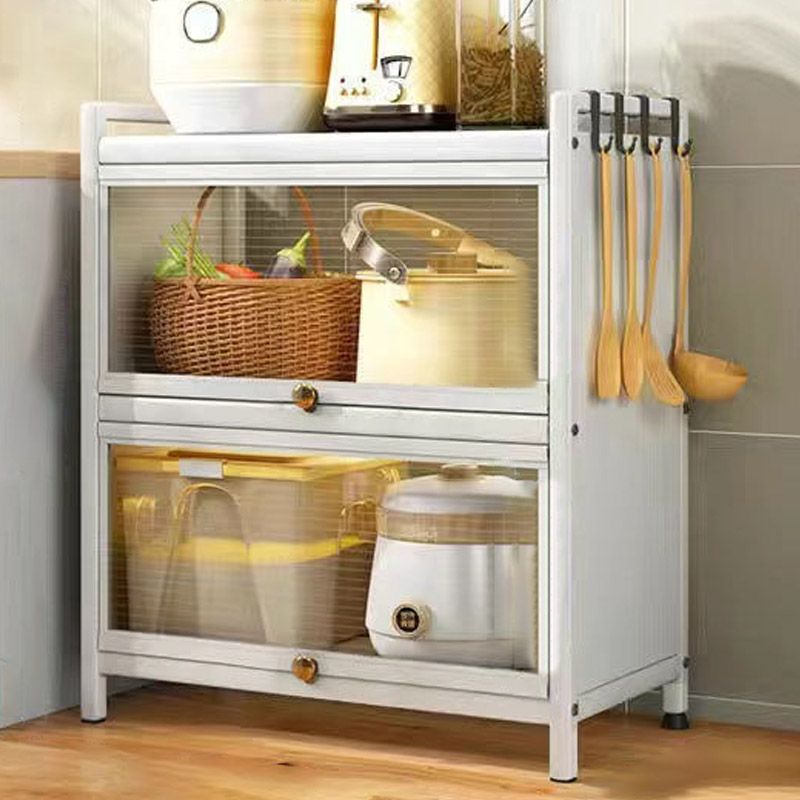 Sideboard in stile glam Sideboard in acciaio bianco in acciaio senza luci a LED