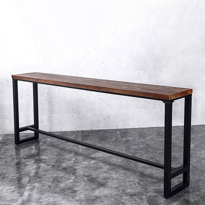 Rechteckiger Bar-Esstisch aus Holz. Moderner Bartisch mit Bockgestell in Schwarz
