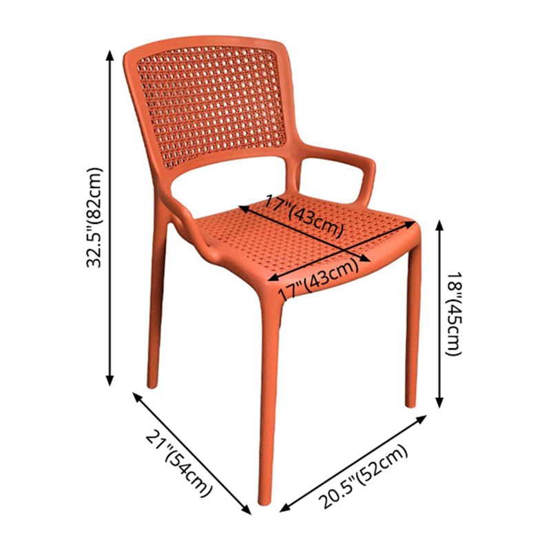 Contemporary Home Arm Chair Stackable Open Back Plastic Dining Room Chair Clearhalo ' kitchen&dining_furn' 'Dining Chairs' 'Dining Tables & Seating' 'dining_chair' 'furn' 'furn_dining_chair' 'Furniture' 'furniture_dining_chair' 'Kitchen & Dining Furniture' 'kitchen' 1200x1200_801c9b2c-f98c-4f4c-ae6a-07eae77ffb43