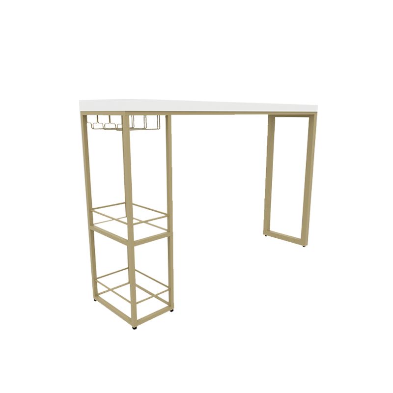 Glam-stijl rechthoekige bartafel, opbergbare basis voor woonkamer