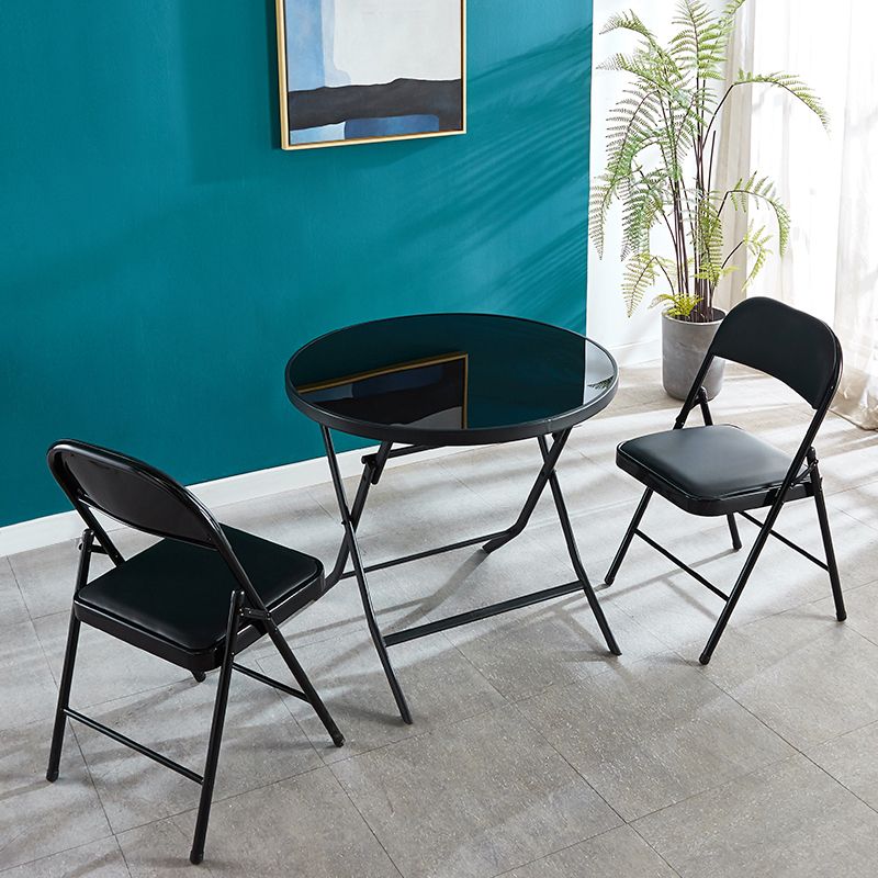 Modern Style Glass Kitchen Dining Table Black Table with Black Frame for Home Clearhalo ' dining_table' 'Dining Tables & Seating' 'Dining Tables' 'furn' 'furn_dining_table' 'Furniture' 'furniture_dining_table' 'Kitchen & Dining Furniture' 'kitchen&dining_furn' 'kitchen' 'kitchen_dining_table' 1200x1200_801d9e11-fb54-4347-a5bd-3f73db221106