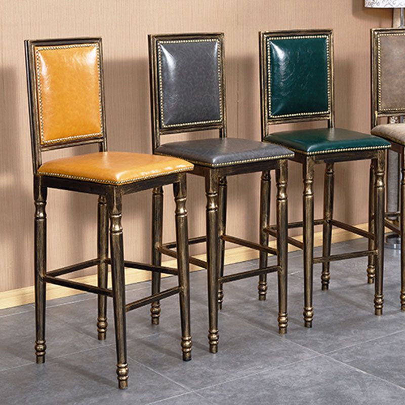Distressed Bronze 29.5" H Barstool Industrial Indoor Tall Stool with Square Seat Clearhalo 'Bar Furniture' 'Bar Stools' 'bar_stools' 'furn' 'furn_bar_stools' 'furniture_bar_stools' 'Kitchen & Dining Furniture' 'kitchen&dining_furn' 'kitchen' 'kitchen_furn' Furniture' 1200x1200_801e3fc1-c372-4e41-973c-fd3c3b816a8b
