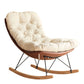 Sedia scandinava Parsons con beige trapuntato e base a slitta