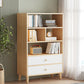 Engineered Wood Standard Bookshelf Modern Open Back Bookcase with Drawers