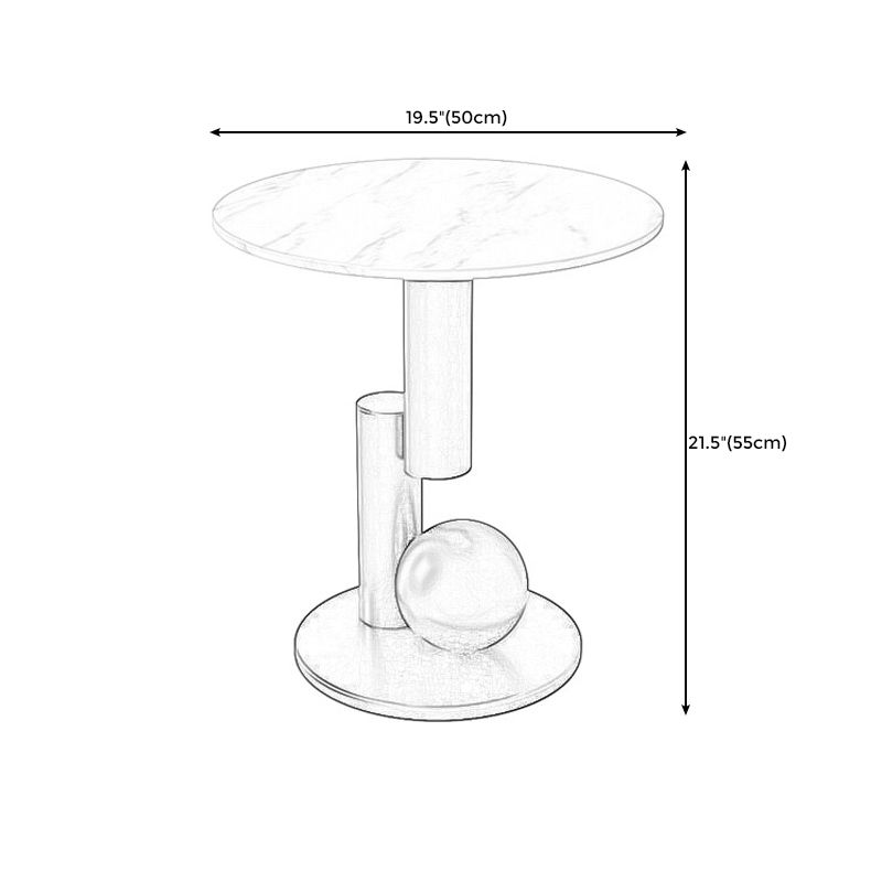 21.6 "H Moderne enkele voetstuk Basis Solid kleur metalen ronde eindtafel