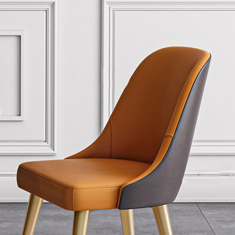 Nordic Design Faux Leather Dining Chairs Solid Back Armless Dining Chair Clearhalo ' kitchen&dining_furn' 'Dining Chairs' 'Dining Tables & Seating' 'dining_chair' 'furn' 'furn_dining_chair' 'Furniture' 'furniture_dining_chair' 'Kitchen & Dining Furniture' 'kitchen' 1200x1200_8020e4b0-c49d-4ea9-8c2f-130e590ff257