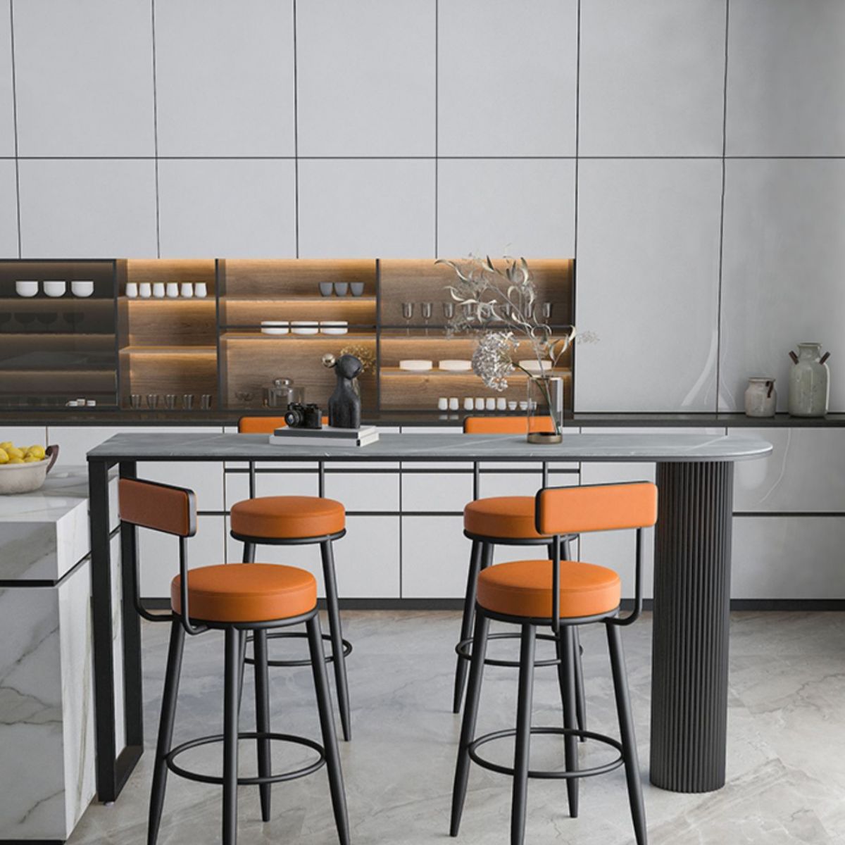 Modern Sintered Stone Double Pedestal Dining Bar Table for Kitchen Dining Room Clearhalo 'Bar Furniture' 'Bar Tables' 'bar_tables' 'furn' 'furn_bar_tables' 'Furniture' 'Kitchen & Dining Furniture' 1200x1200_80213e18-1209-4c33-8fc8-2330d1c102bc
