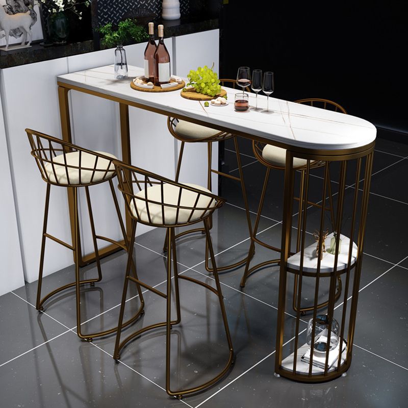 Modern White Sintered Stone Table Metal Base Table for Kitchen Living Room Clearhalo 'Bar Furniture' 'Bar Tables' 'bar_tables' 'furn' 'furn_bar_tables' 'Furniture' 'Kitchen & Dining Furniture' 1200x1200_8021cf8b-9e15-4750-9004-750e9c93ab75