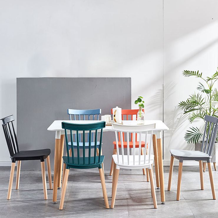 Glam Style Wooden Side Chair Matte Finish Windsor Back Dining Chair for Coffee Shop Clearhalo ' kitchen&dining_furn' 'Dining Chairs' 'Dining Tables & Seating' 'dining_chair' 'furn' 'furn_dining_chair' 'Furniture' 'furniture_dining_chair' 'Kitchen & Dining Furniture' 'kitchen' 1200x1200_80223d9f-31e9-4633-baf7-32a8a54b9cbe