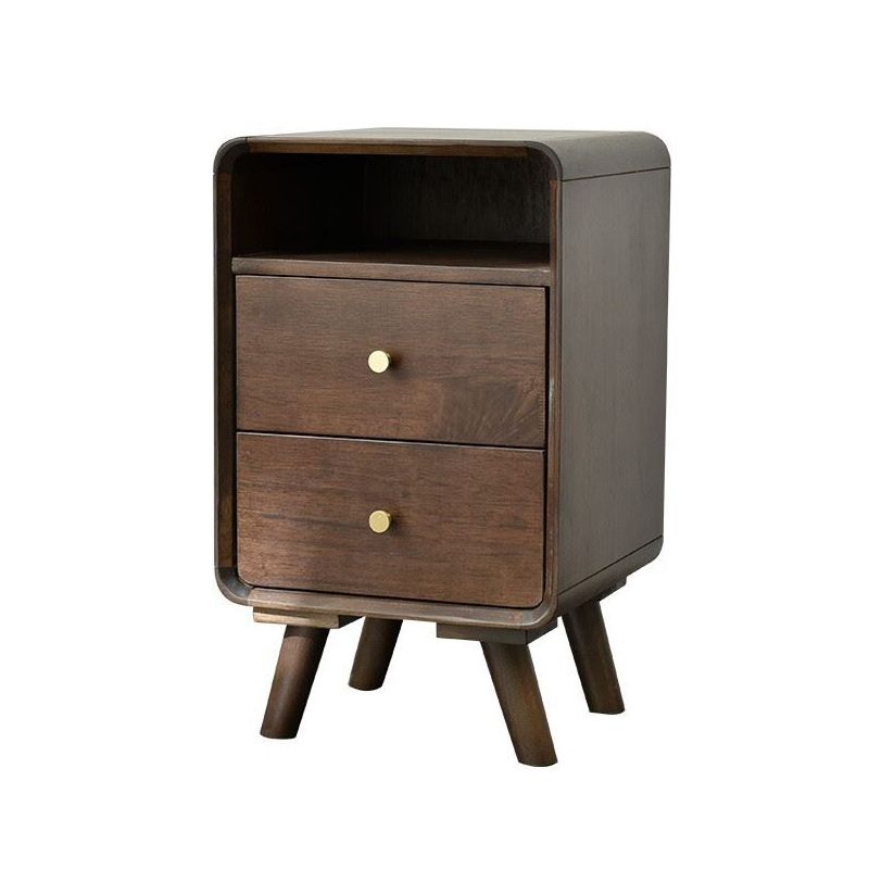 2 cajones 1 mesita de noche en la mesa nocturna de almacenamiento abierto moderna con piernas, 23.2 "de alto