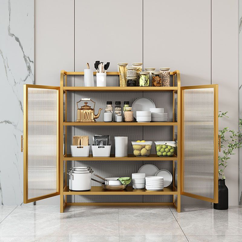 Tavolo a buffet in metallo a porte di vetro contemporanea per sala da pranzo