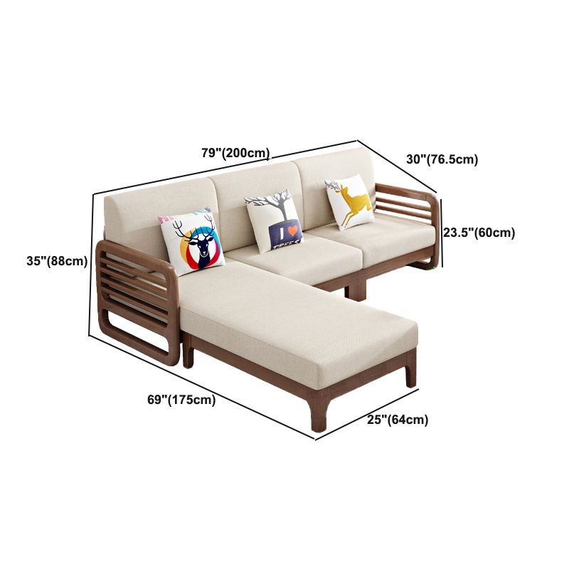 Nordic Stoffsofa Chaise Wohnzimmer Quadratarm Arm Kissen Sofa Bett