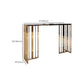 Tavolo della console glam tavolo accento rettangolo in marmo in oro, altezza 31,5 pollici