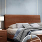 Letto in noce, profondo brone, regina, telaio del letto alto 42,91 pollici con letto