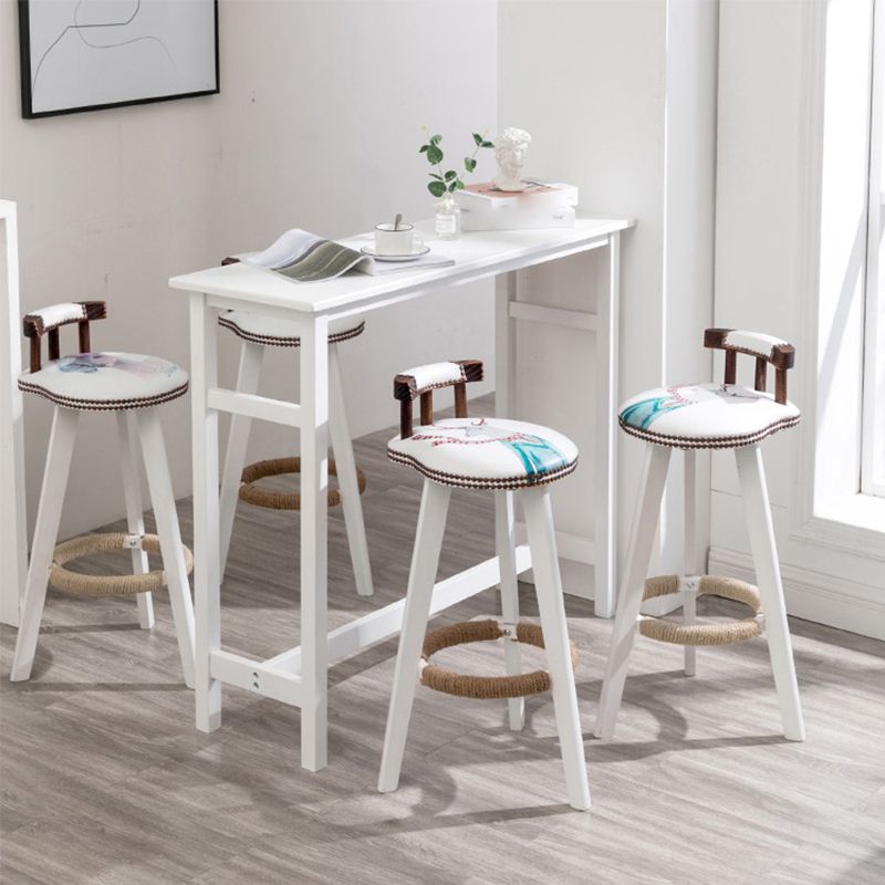 Contemporary Solid Wood Bar Table 47.2"L Trestle Base Bar Desk for Indoor Clearhalo 'Bar Furniture' 'Bar Tables' 'bar_tables' 'furn' 'furn_bar_tables' 'Furniture' 'Kitchen & Dining Furniture' 1200x1200_8027bc5b-08f2-423e-8138-1bdf92885ebc