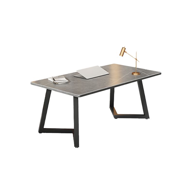 Bureau de bureau de rectangle de pierre Desk de style moderne en noir