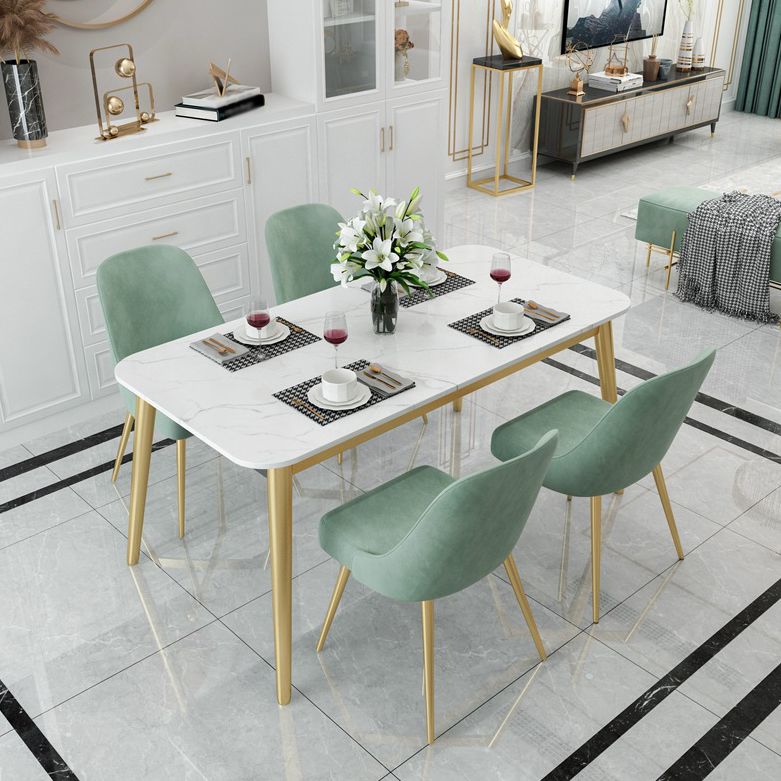 Glam Style 1/4/5 Pieces Dining Set White-gold Table Kitchen Set for Dining Room Clearhalo 'Dining Room Sets' 'Dining Tables & Seating' 'dining_room_set' 'furn' 'furn_dining_room_set' 'Furniture' 'furniture_dining_room_set' 'Kitchen & Dining Furniture' 'kitchen&dining_furn' 'kitchen' 1200x1200_8029d5e0-db1c-46ca-8234-bf3aa007a144