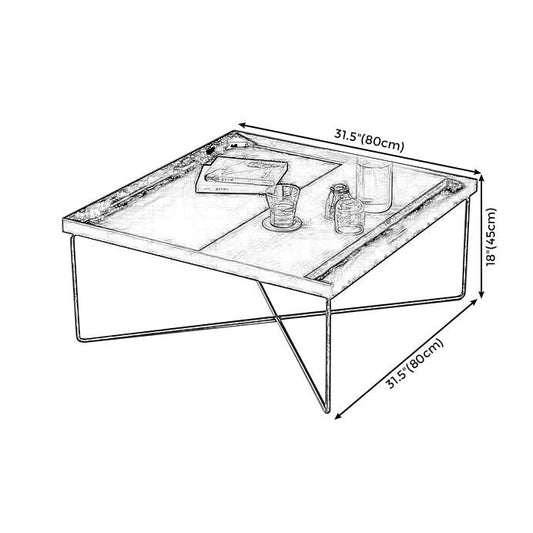 Modern Style Cross Table Base Wrought Iron Black Square & Rectangular Coffee Table Clearhalo 'Coffee & Accent Tables' 'Coffee Tables' 'coffee_tables' 'furn' 'furn_coffee_tables' 'Furniture' 'furniture_coffee_tables' 'Living Room Furniture' 1200x1200_802c3898-a606-4b2e-b15e-b5760b450fb9