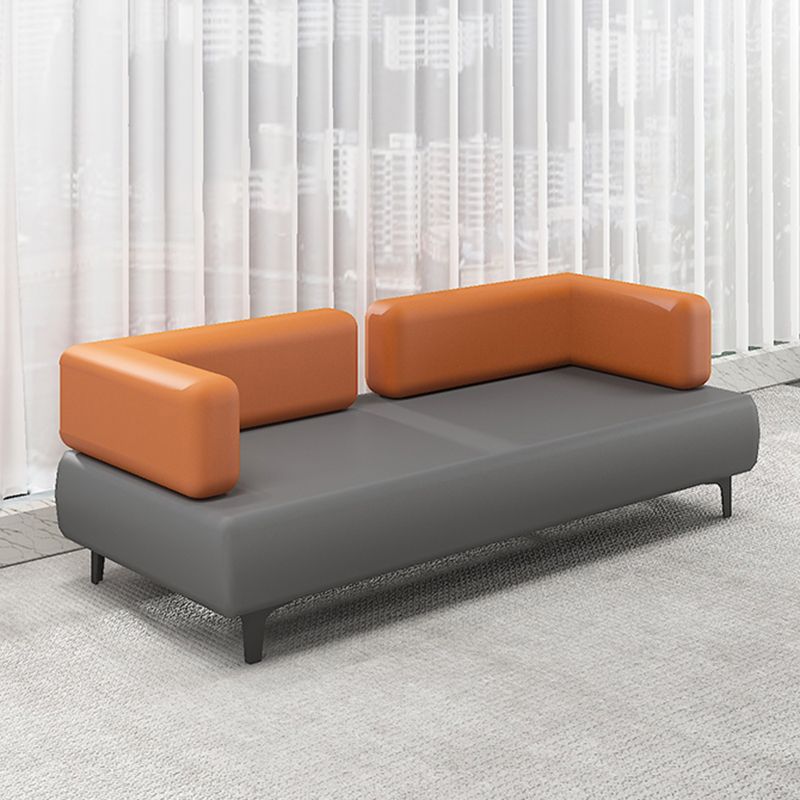 フェイクレザーソファ30.70 "d x 29.52" hリビングルーム用のタキシードアームソファ