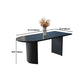 Free Form Double Pedestal Modern Dining Table Black Fixed Table of Wood Clearhalo 'Dining Tables & Seating' 'Dining Tables' 'dining_table' 'furn' 'furn_dining_table' 'Furniture' 'furniture_dining_table' 'Kitchen & Dining Furniture' 'kitchen' 'kitchen_dining_table' 1200x1200_802c850a-6edc-4db0-8da1-dd0c37b57016