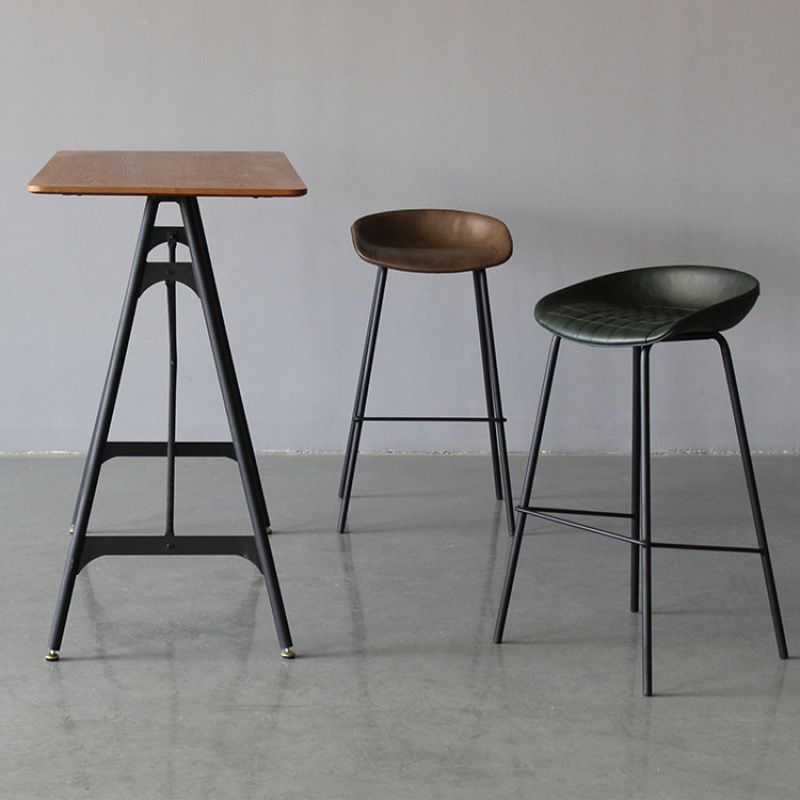 Modern Style Bar-stool PU Leather Counter Bar Stool with Metal Legs for Kitchen Clearhalo 'Bar Furniture' 'Bar Stools' 'bar_stools' 'furn' 'furn_bar_stools' 'Furniture' 'furniture_bar_stools' 'Kitchen & Dining Furniture' 1200x1200_802df561-ef35-44f8-98b6-e6f57da6aea4