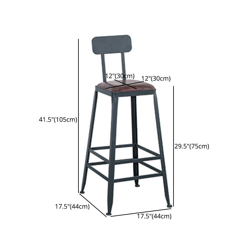 Modern Style Metal Bar Stool with Footrest and Low Back Bistro Simple Bar Stool Clearhalo 'Bar Furniture' 'Bar Stools' 'bar_stools' 'furn' 'furn_bar_stools' 'furniture_bar_stools' 'Kitchen & Dining Furniture' 'kitchen&dining_furn' 'kitchen' 'kitchen_furn' Furniture' 1200x1200_802dfb33-c814-401a-9ce1-5cfc89f03684