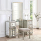 Sliver Glass Vanity Set 15.74" Wide Make-up Vanity with 6 Storage Drawers Clearhalo 'Bedroom Furniture' 'furn' 'furn_makeup_vanities' 'Furniture' 'Makeup Vanities' 'makeup_vanities' 1200x1200_802ff2bd-f6bb-4257-9cd3-aa3a54a48d94
