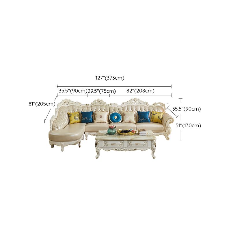 Callo champagne rustico sezionale braccio svasato sezionale con cuscini