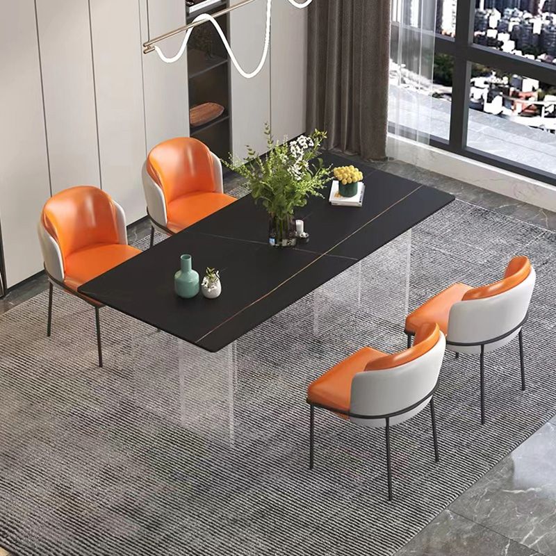Modern 1/5 Pieces Dining Set Rectangle Stone Dining Table for Dining Room Clearhalo 'Dining Room Sets' 'Dining Tables & Seating' 'dining_room_set' 'furn' 'furn_dining_room_set' 'Furniture' 'Kitchen & Dining Furniture' 1200x1200_8033ca02-1199-4f95-89cb-cc67add57540
