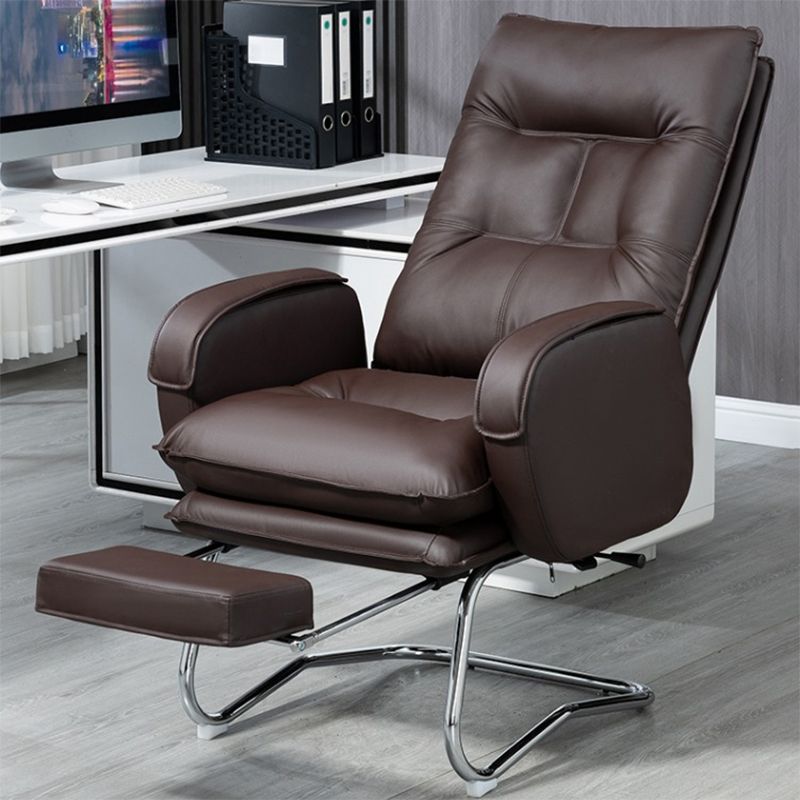 Modern Armless Office Chair Leather No Distressing No Wheels Ergonomic Desk Chair Clearhalo 'furn' 'furn_office_chair' 'Furniture' 'Office Chairs' 'Office Furniture' 'office_chair' 1200x1200_80373aff-7c88-4ced-9168-30554ab40869