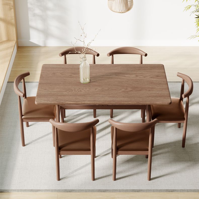 Table à manger rectangulaire en panneaux de fibres de densité moyenne, pour salle à manger