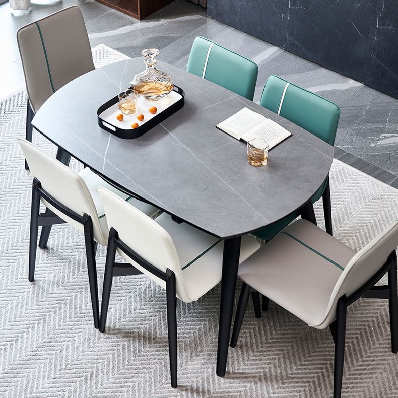 Minimalist Style Sintered Stone Dining Table Set of Collapsible Dinette Set Clearhalo 'Dining Room Sets' 'Dining Tables & Seating' 'dining_room_set' 'furn' 'furn_dining_room_set' 'Furniture' 'furniture_dining_room_set' 'Kitchen & Dining Furniture' 'kitchen&dining_furn' 'kitchen' 1200x1200_8039425d-5cc8-49c7-aa41-e48497f9c31e