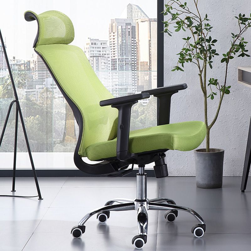 Chaise de bureau verte moderne, siège réglable en hauteur, avec roulettes
