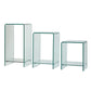 Modern Sled Corner Table Square Glass Side End Table for Living Room