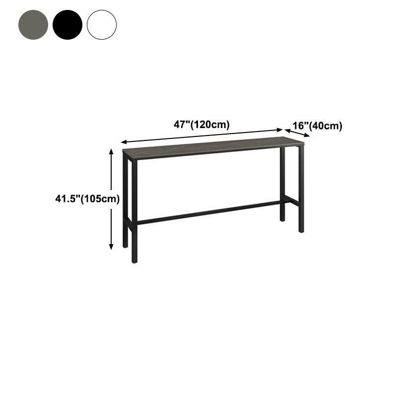 Industrial Iron Bar Table Faux Marble Rectangle Top 41.3"H Bistro Table with Footrest Clearhalo 'Bar Furniture' 'Bar Stools' 'Bar Tables' 'bar_stools' 'bar_tables' 'furn' 'furn_bar_tables' 'furniture_bar_stools' 'Kitchen & Dining Furniture' 'kitchen&dining_furn' 'kitchen' 'kitchen_furn' Furniture' 1200x1200_803df034-e409-4a36-8609-3641594b9724