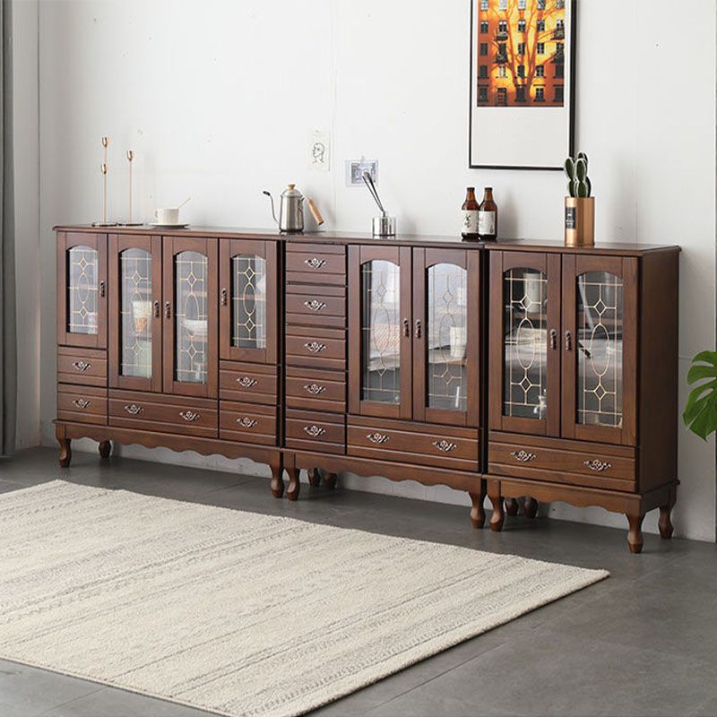 Porta della credenza in stile glam in legno massiccio e sideboard del cassetto per soggiorno