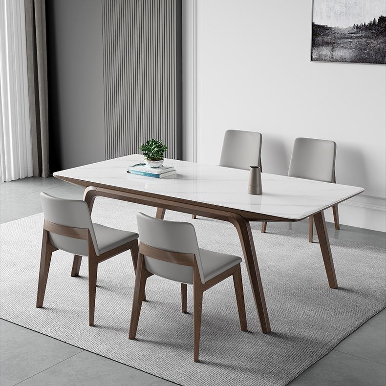 Modern Style Rectangle Table Set 1/2/3/4/5/7 Pieces Dining Set with Wood Legs Clearhalo 'Dining Room Sets' 'Dining Tables & Seating' 'dining_room_set' 'furn' 'furn_dining_room_set' 'Furniture' 'Kitchen & Dining Furniture' 1200x1200_803fc2d0-58ef-4531-9cd8-0dd0c1b4d336