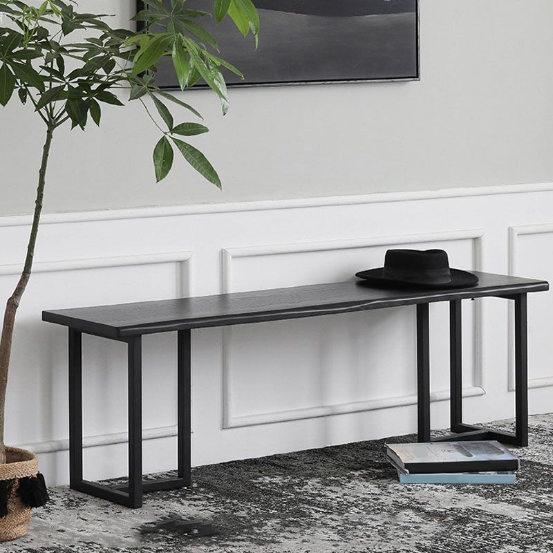 Mid-Century Modern Solid Wood Bench Rectangle Seating Bench in Black with Legs Clearhalo 'Benches' 'Chairs & Seating' 'furn' 'furn_benches' 'Furniture' 'Living Room Furniture' 1200x1200_80418ae6-f2b7-414d-9cb5-80747fedfe2d