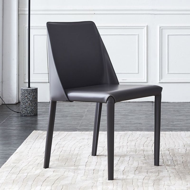 Modern Leather Dining Chairs Metal Armless Dining Chair for Home Use Clearhalo 'Dining Chairs' 'Dining Tables & Seating' 'dining_chair' 'furn' 'furn_dining_chair' 'Furniture' 'Kitchen & Dining Furniture' 1200x1200_80421e49-9f21-4e69-b28e-253ef85d6ed5