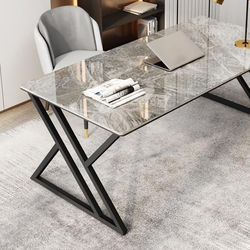 Rechteckiger Industrial Office Desk Antique Finish Computer Desk mit Metallbeinen