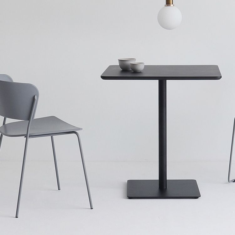 Metal Industrial Square Dining Table Wood Top Table with Pedestal Clearhalo 'Dining Tables & Seating' 'Dining Tables' 'dining_table' 'furn' 'furn_dining_table' 'Furniture' 'furniture_dining_table' 'Kitchen & Dining Furniture' 'kitchen' 'kitchen_dining_table' 1200x1200_8043bef3-1d92-4dc8-a353-c41cdb6f45ef