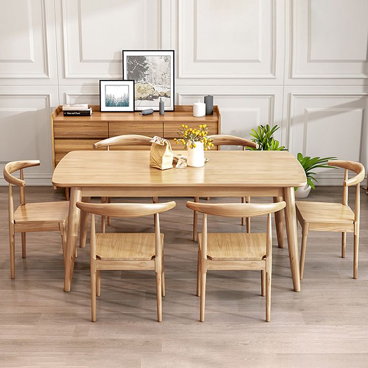 Simple Home Wood Dining Table Rectangle Shape Dining Table with 4 Legs Base Clearhalo ' dining_table' 'Dining Tables & Seating' 'Dining Tables' 'furn' 'furn_dining_table' 'Furniture' 'furniture_dining_table' 'Kitchen & Dining Furniture' 'kitchen&dining_furn' 'kitchen' 'kitchen_dining_table' 1200x1200_8044c193-4920-49f7-9ead-7b781d8e2949